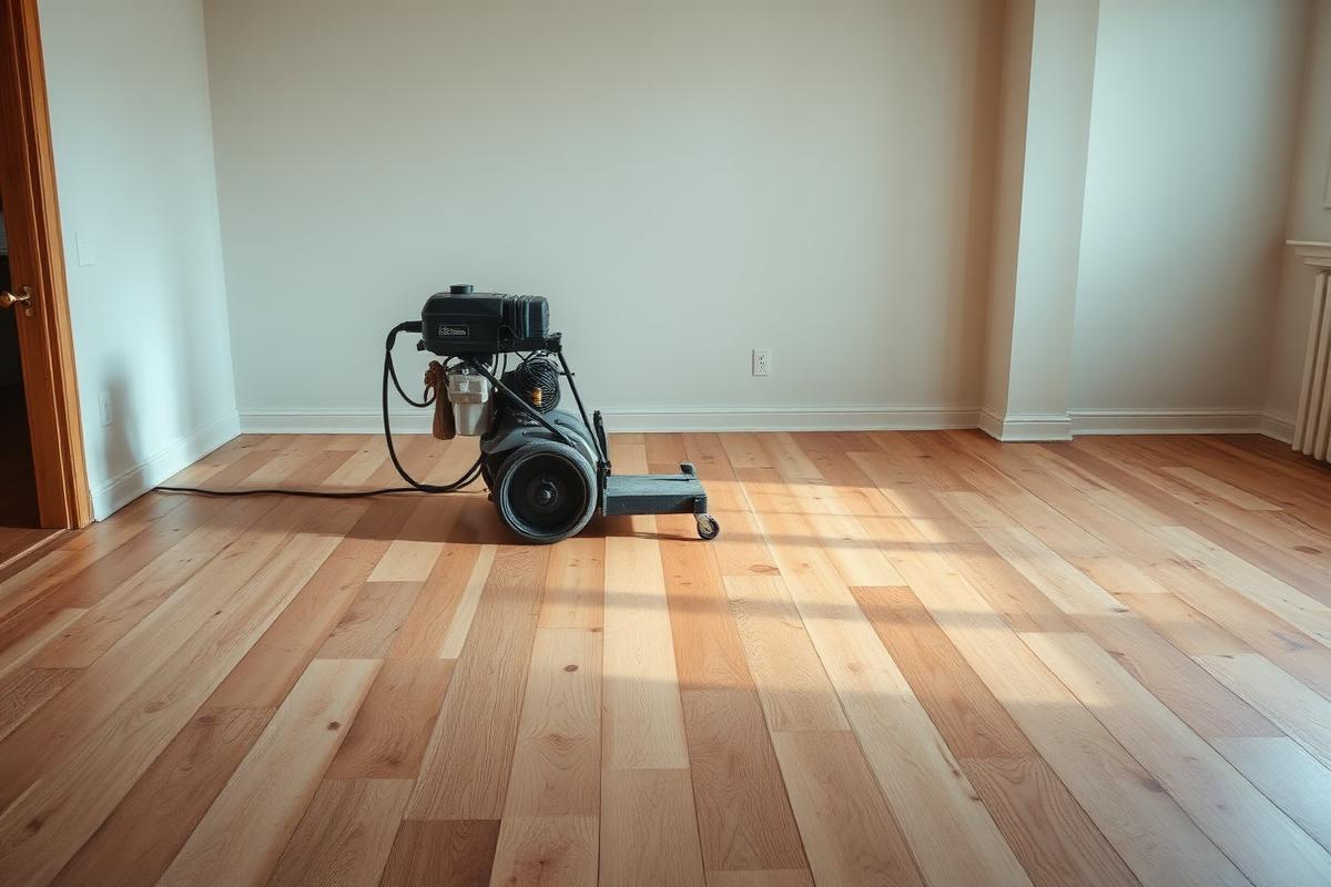 Floor sanding and refinishing of hardwood flooring in a GTA home
